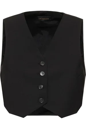 The Andamane Nadine Cropped Stretch Wool Blend Vest