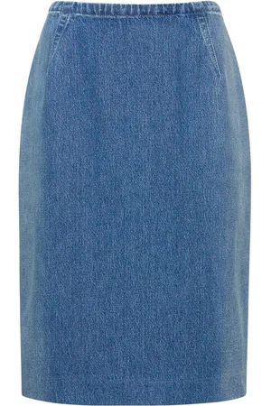 VERSACE Denim Pencil Skirt W/ Back Slit