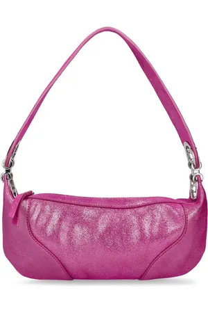 By Far Mini Amira Lamé Leather Bag