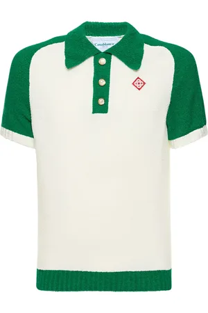 Casablanca Logo Bouclé Knit Cotton Polo