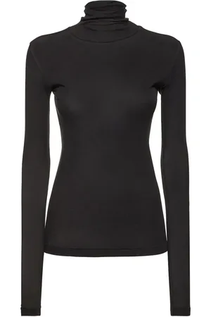 Auralee High Gauge Sheer Rib Turtleneck Top