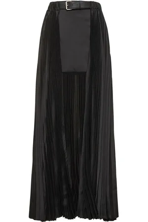 Peter Do Pleated Tech Open Skirt W/ Leather Belt