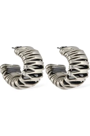 SO-LE STUDIO Caterpillar Leather Hoop Earrings