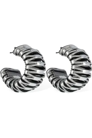 SO-LE STUDIO Caterpillar Leather Hoop Earrings
