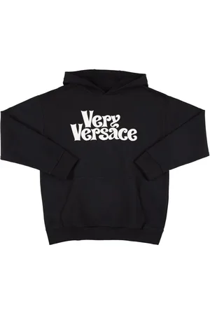 VERSACE Embroidered Logo Cotton Hoodie