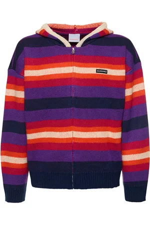 Bluemarble Striped Knit Zipped Hoodie