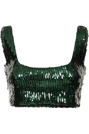 GALVAN Beating Heart Sequined Crop Top