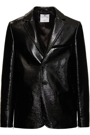 Courrèges Logo Embroidered Coated Cotton Blazer