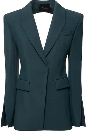 MUGLER Heavy Fluid Viscose & Wool Wrap Jacket