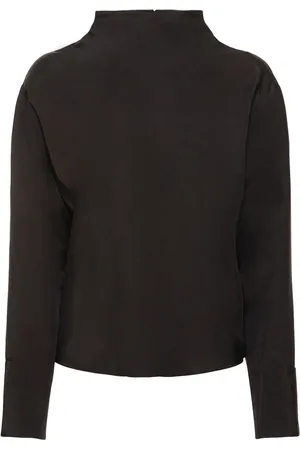 ANINE BING Ivy Silk Blend Turtleneck Top