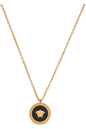 Versace Men's Beaded Plate Pendant Necklace