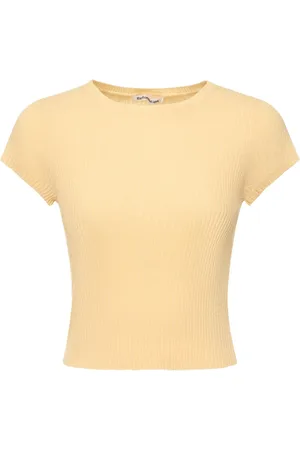 Reformation Teo Short Sleeve Cashmere Sweater