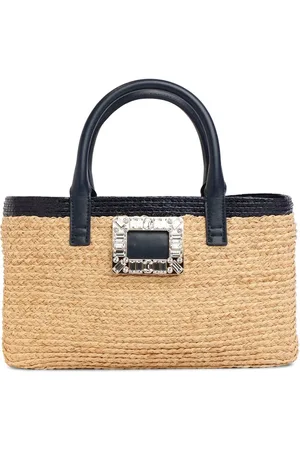 Roger Vivier Small Skate Raffia Shopping Bag