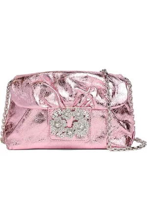 Roger Vivier Micro Rv Bouquet Draped Crystal Clutch