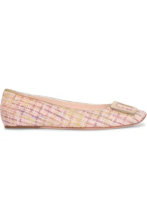 Roger Vivier 10mm Trompette Canvas Ballerina Flats