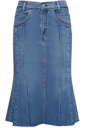 Reformation Juliana Fluted Denim Midi Skirt