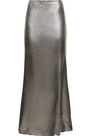 ROTATE Metallic Draped Maxi Skirt