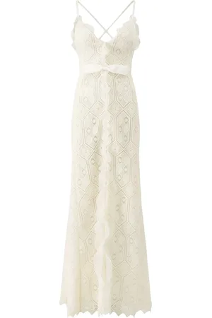 Giambattista Valli Macramé Ruched Maxi Dress W/ Bow