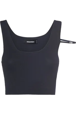 Dsquared2 Cropped Viscose Jersey Tank Top