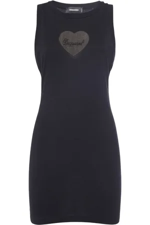 Dsquared2 Cotton Jersey Mini Dress W/logo Heart