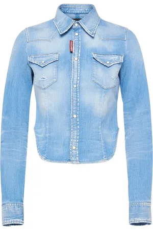 Dsquared2 Cotton Denim Cropped Shirt