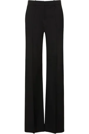 VALENTINO Wool & Mohair High Waist Wide Pants
