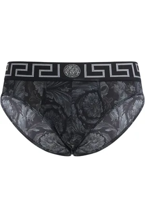 Greca Border boxer briefs in black - Versace