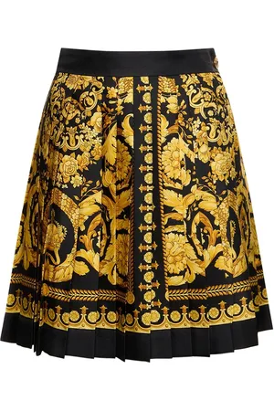 VERSACE Baroque Printed Silk Twill Skirt