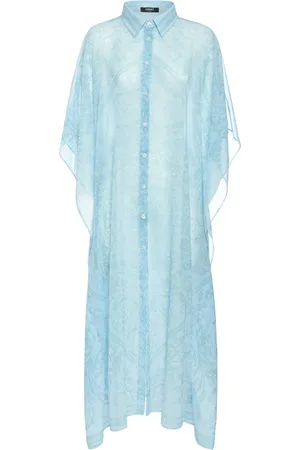 VERSACE Barocco Print Long Chiffon Kaftan Dress