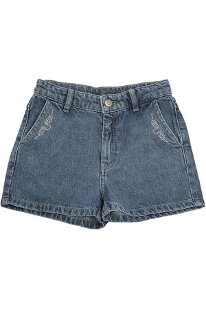 Zadig & Voltaire Embellished Logo Cotton Denim Shorts
