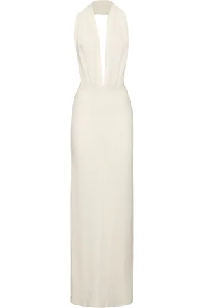 Ludovic De Saint Sernin Bandeau Linen Blend Halter Neck Dress
