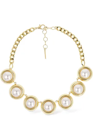 Alessandra Rich Round Pearl Necklace