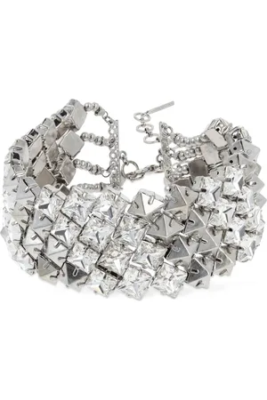Alessandra Rich Pyramid Crystal & Stud Choker