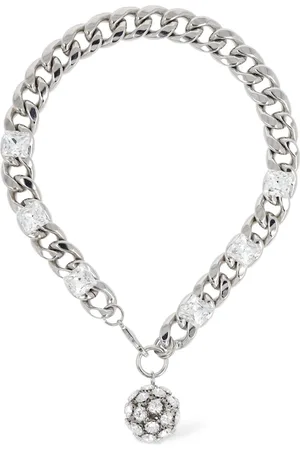 Alessandra Rich Chain Crystal Pendant Necklace