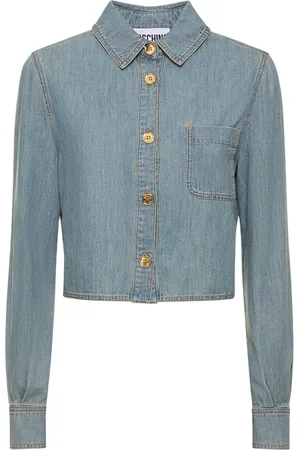 Moschino Cotton Chambray Cropped Shirt