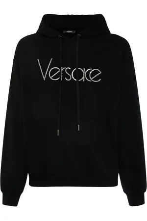 VERSACE Cotton Jersey Logo Hoodie