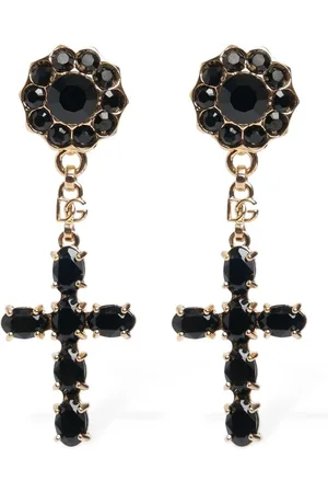 Dolce & Gabbana Plated Cross Pendant Earrings