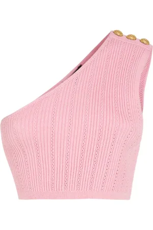 Balmain 3 Button Asymmetric Knit Top