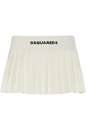 Dsquared2 Viscose Knit Logo Pleated Mini Skirt
