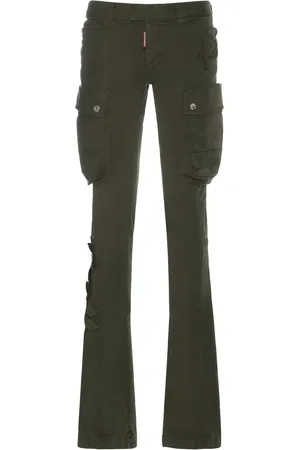 Dsquared2 Embroidered Cotton Cargo Straight Pants