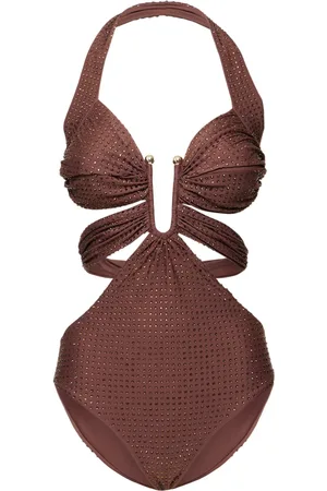 Self-Portrait Embellished Cutout One Piece Swimsuit