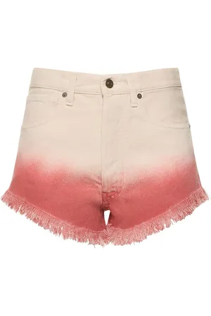 Alanui Bright Hues Frayed Denim Shorts