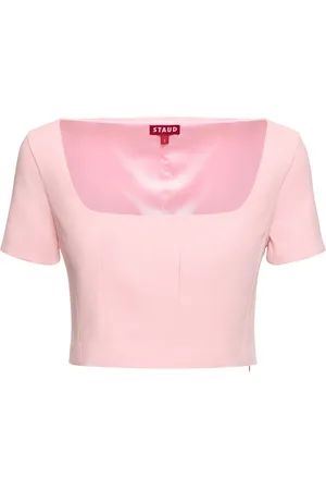 Staud Anya Short Sleeve Crop Top