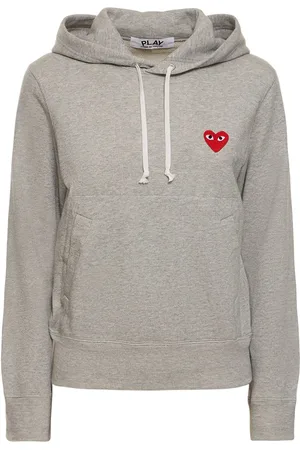 Comme des Garçons Embroidered Red Heart Jersey Hoodie