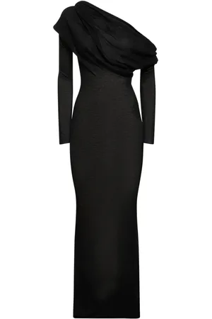 CHRISTOPHER ESBER Radial Wave Wool Knit Maxi Dress
