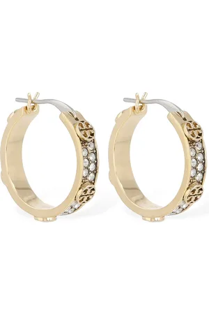 Tory Burch Small Miller Stud Hoop Earrings
