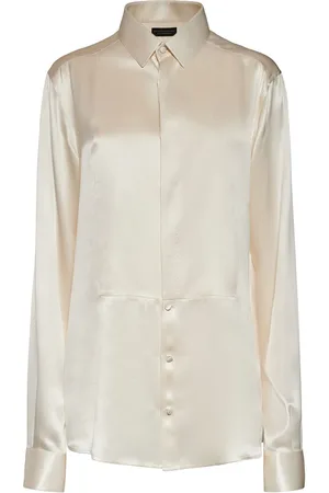 Dolce & Gabbana Silk Satin Shirt W/plastron Detail