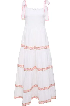 FLORA SARDALOS Embroidery Cotton Lace-up Dress