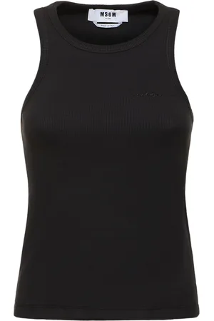 Msgm Ribbed Stretch Cotton Tank Top