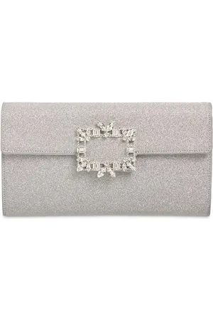 Roger Vivier Crystal Buckle Sparkle Envelope Clutch
